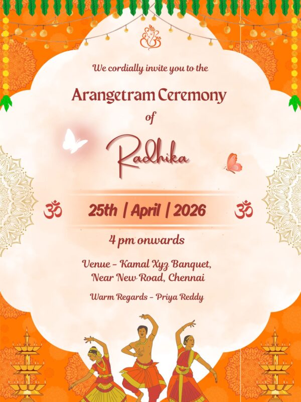 Arangetram Invitation