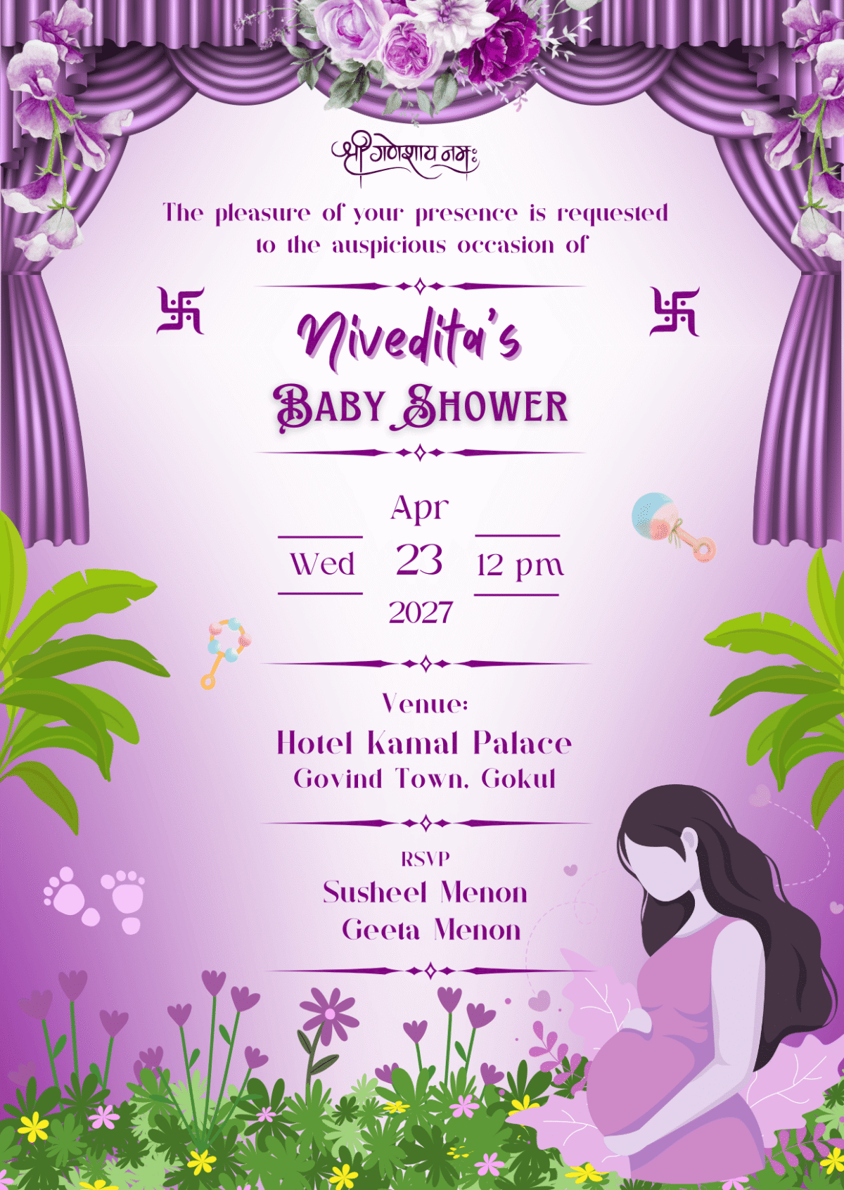 Baby Shower Digital Invitation with Beautiful Design Download