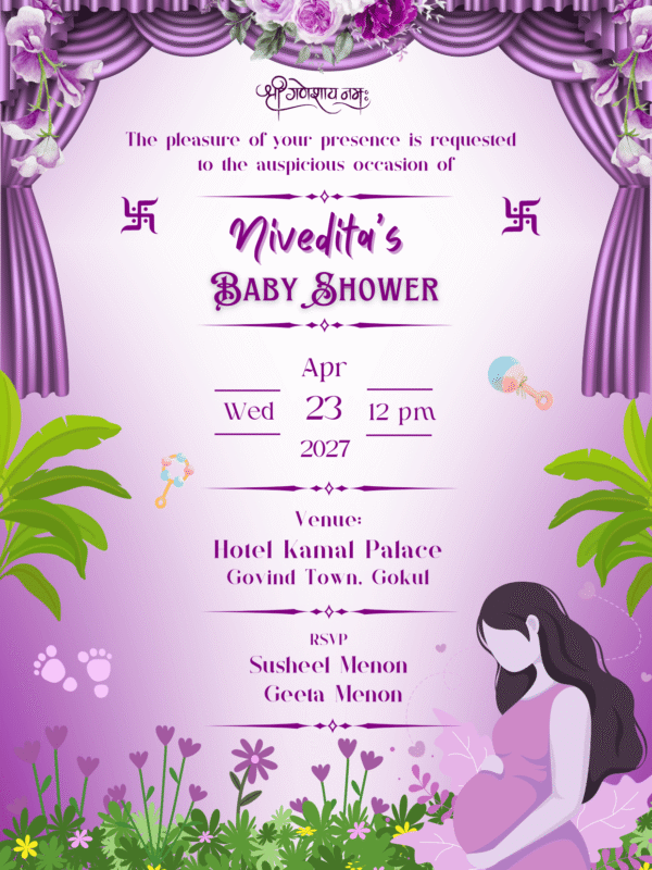 Baby Shower Digital Invitation with Beautiful Design Download