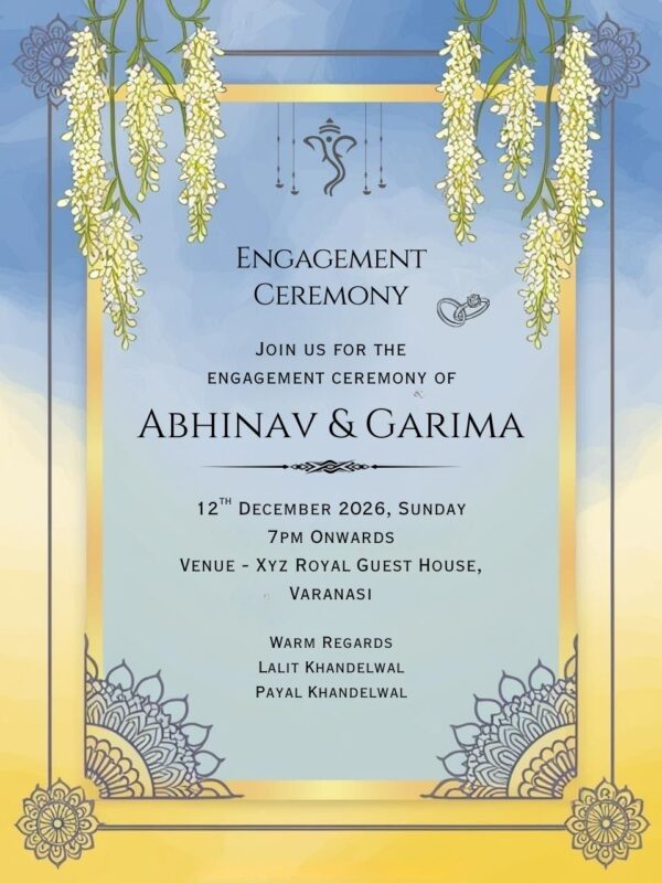 Engagement ceremony invitation Beautiful design