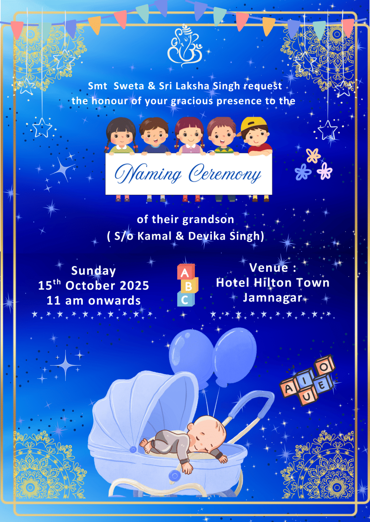 Naming Invitation Card Online Download in PDF and Image