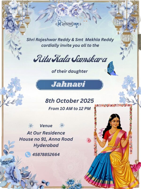 Ritu Kala Samskara Invitation Beautiful Design Online Download