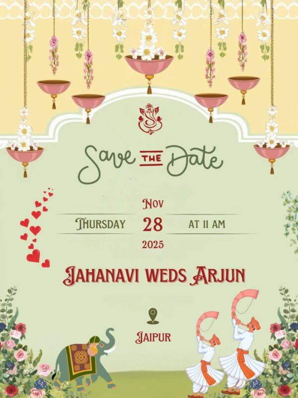 Save The Date Card with Traditional Design Download Online