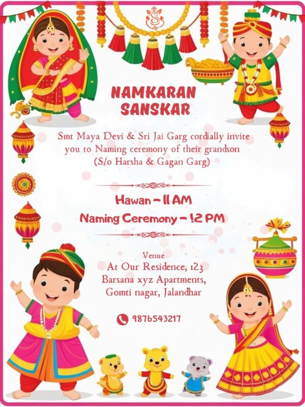 Namkaran Sanskar Invitation Card Online