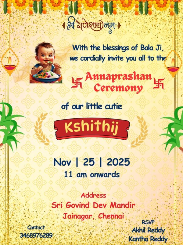 Beautiful Annaprashan Invitation Card Online Download