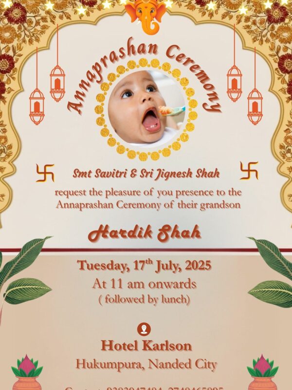 Online Annaprashan Invitation with Baby Photo