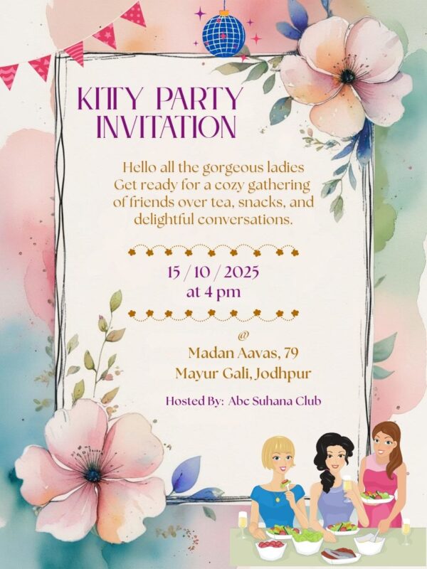 Ladies Kitty Party Invitation Online for WhatsApp