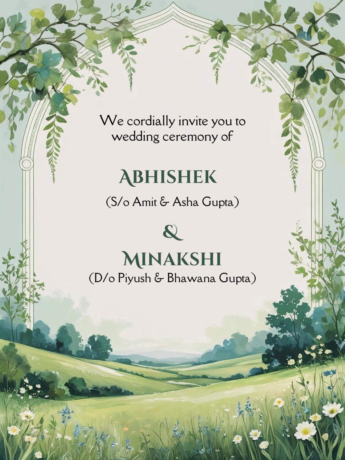 Landscape Wedding Invitation Card Online Download 4 Pages - Image 2