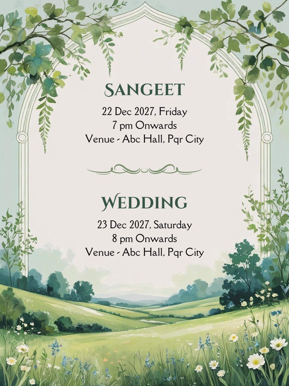 Landscape Wedding Invitation Card Online Download 4 Pages - Image 3