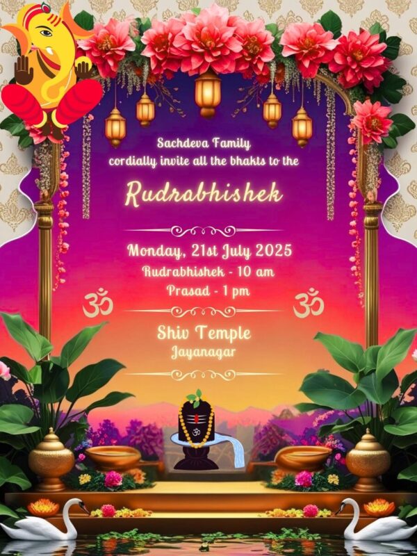 Rudrabhishek Invitation With Unique Design