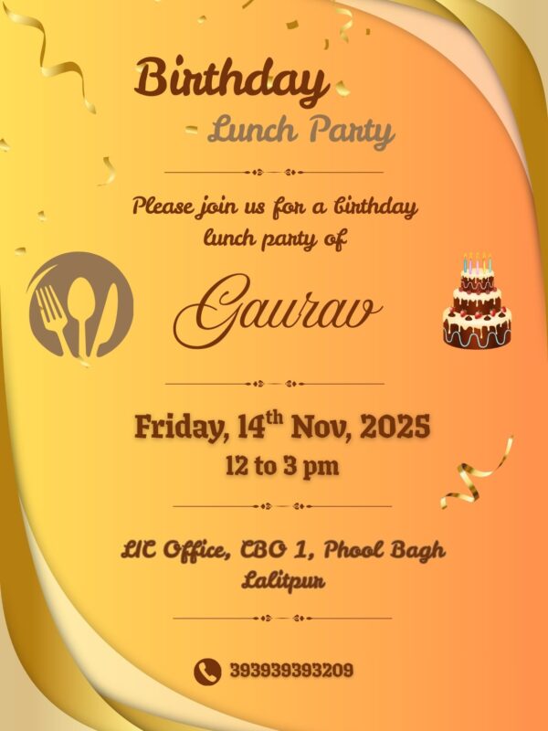 Birthday Lunch Invitation Online with Unique design