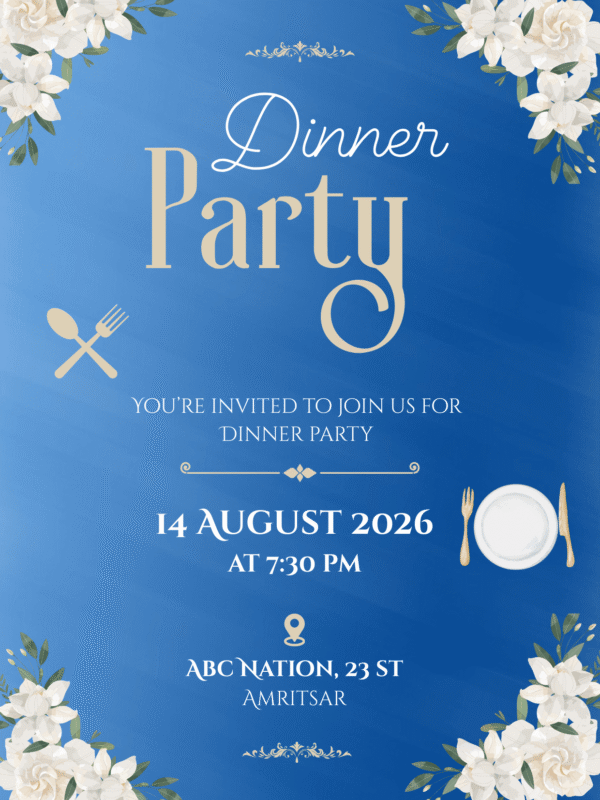 Dinner Party Invitation Card Online with Charming design
