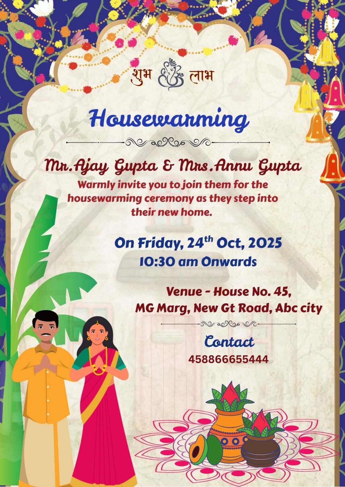 Housewarming Invitation with Unique Design Online Download