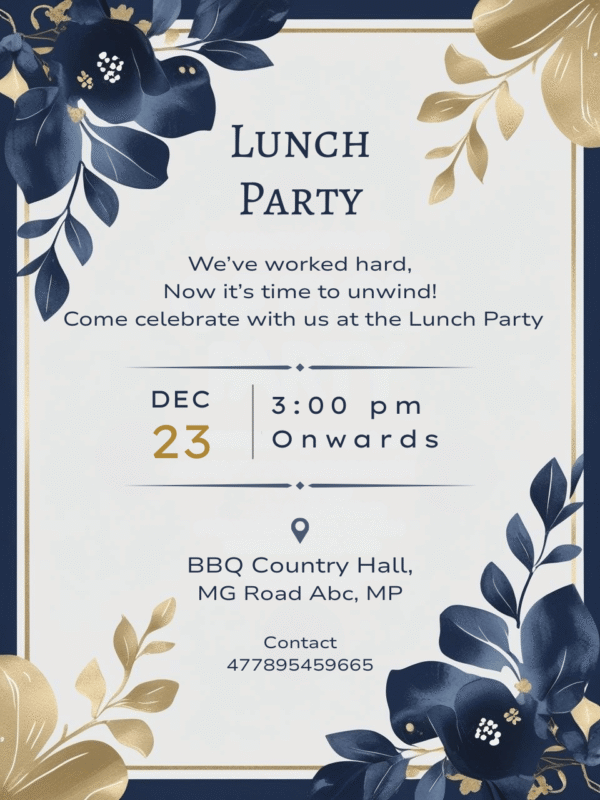 Office Lunch Party Invitation with Beautiful Design