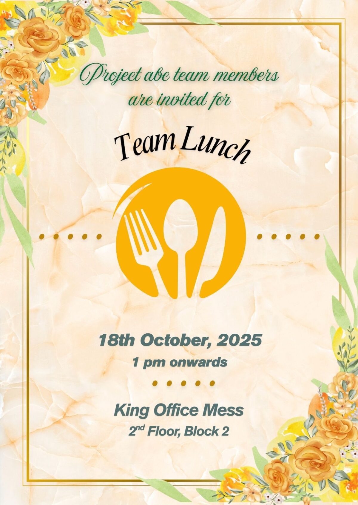Team Lunch Invitation card Online Download
