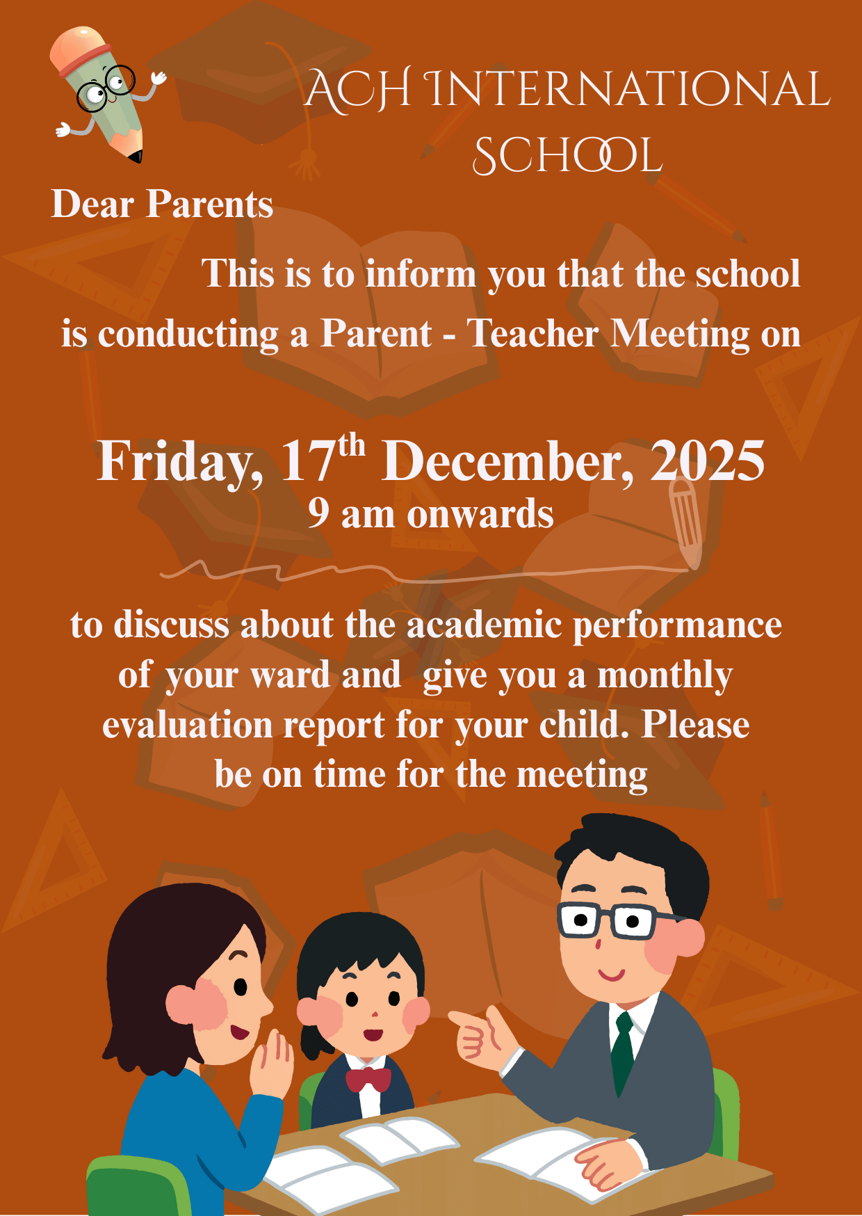 Parents Teacher Meeting Invitation Card Online