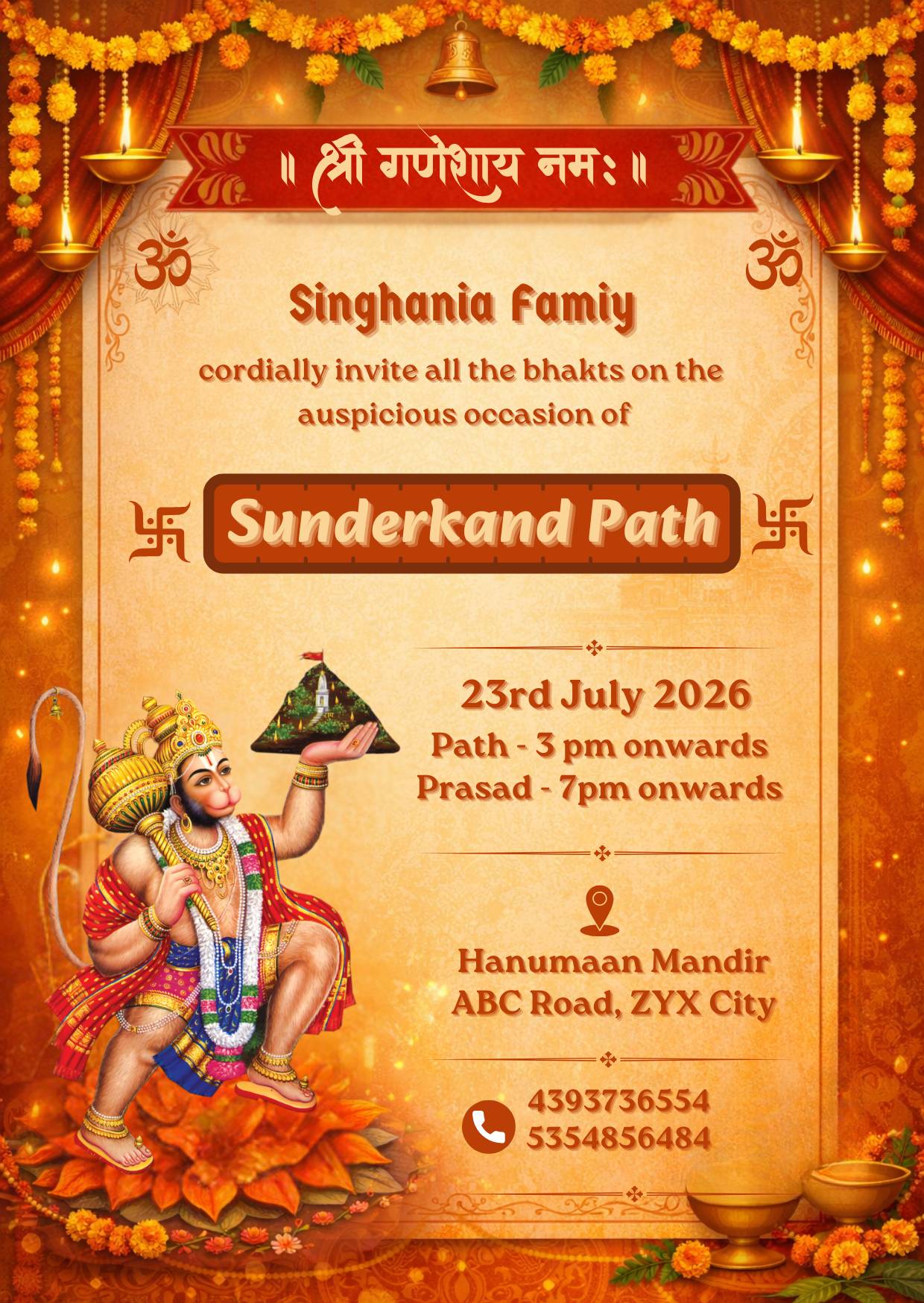 Sunderkand Path Invitation with Unique Design