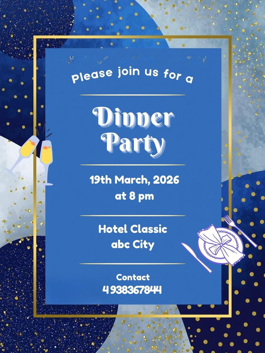 Dinner Party Invitation with Professional Design