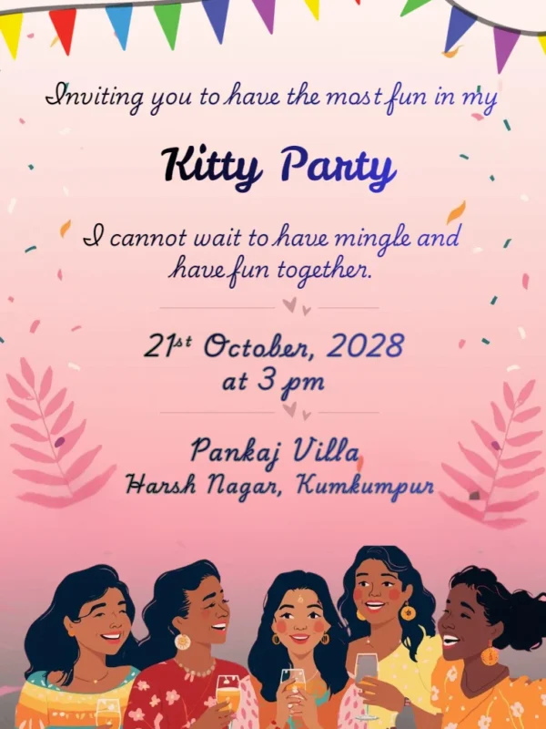 Invitation to Kitty Party with Charming design