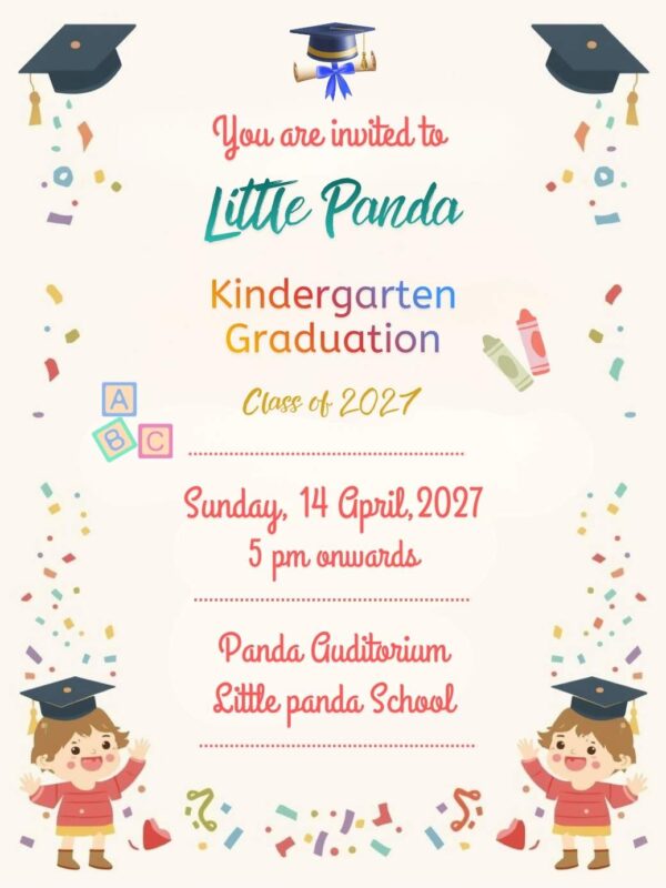 Kindergarten Graduation Invitation Charming design